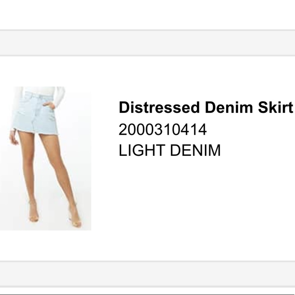 Distressed denim skirt from Forever 21